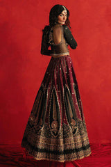 Mohsin Naveed Ranjha “Dil Raas” Luxury Festive Ensemble – Hand-Embellished Black Silk Lehenga Choli for Fatimaa Store