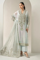 3 Piece Embroidered Chiffon Suit - Maria B