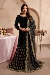 V. Black Amani II 3Pc - Embroidered Luxe