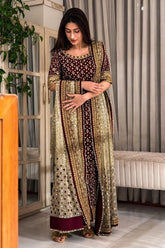 Haris Shakeel Shocking Pink Chiffon Formal