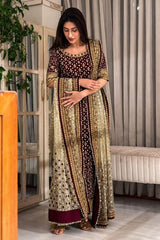 Haris Shakeel Shocking Pink Chiffon Formal