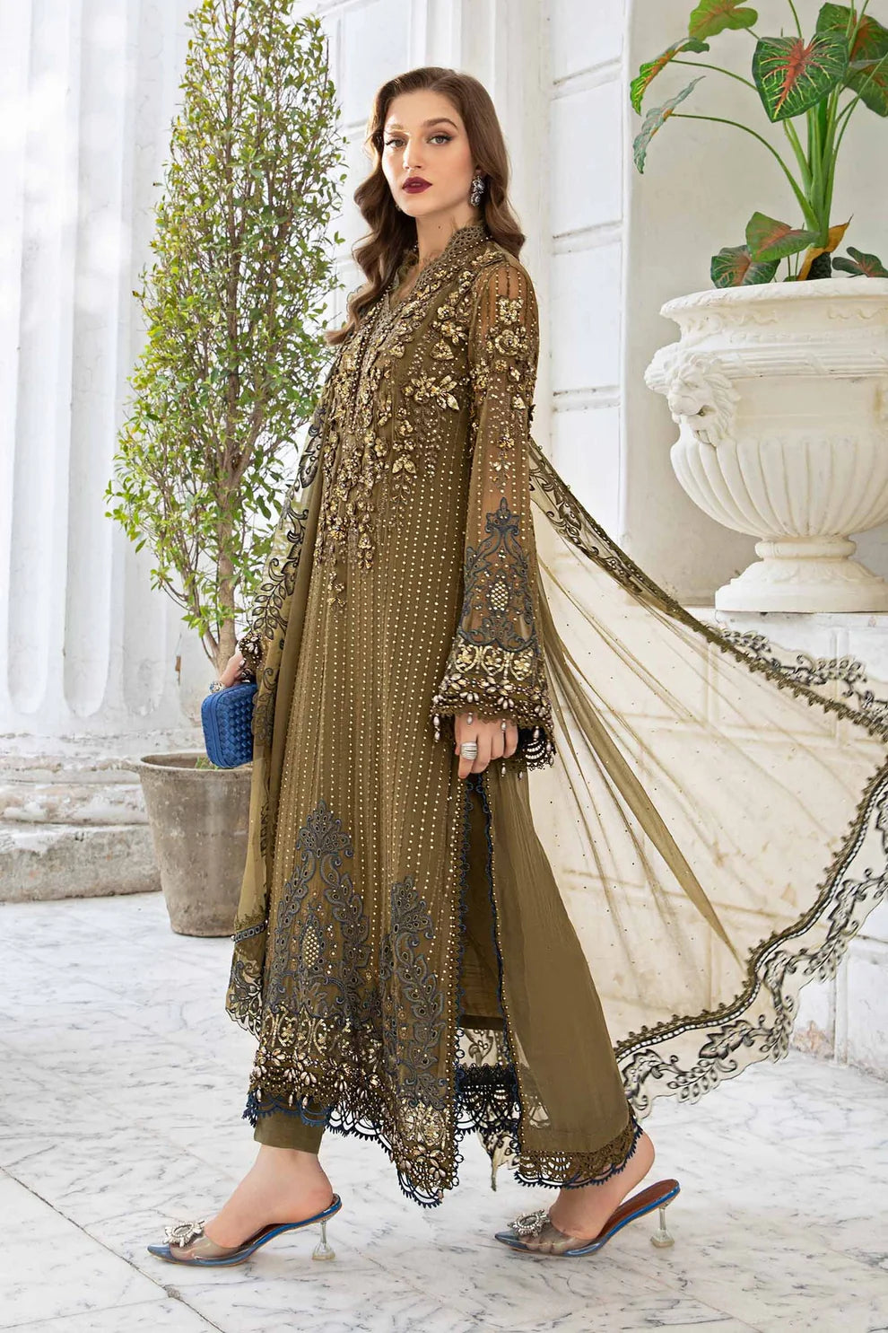 Embroidered Chiffon 3 Piece Unstitched Suit MBC-MPC-24-08