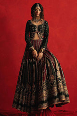 Mohsin Naveed Ranjha “Dil Raas” Luxury Festive Ensemble – Hand-Embellished Black Silk Lehenga Choli for Fatimaa Store