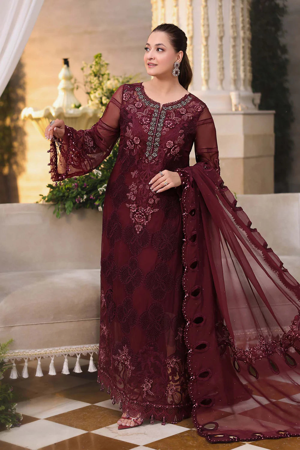 Maria.B Chiffons MPC-26-108-Burgundy