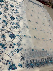 Faiza Saqlain sky white lawn 2026
